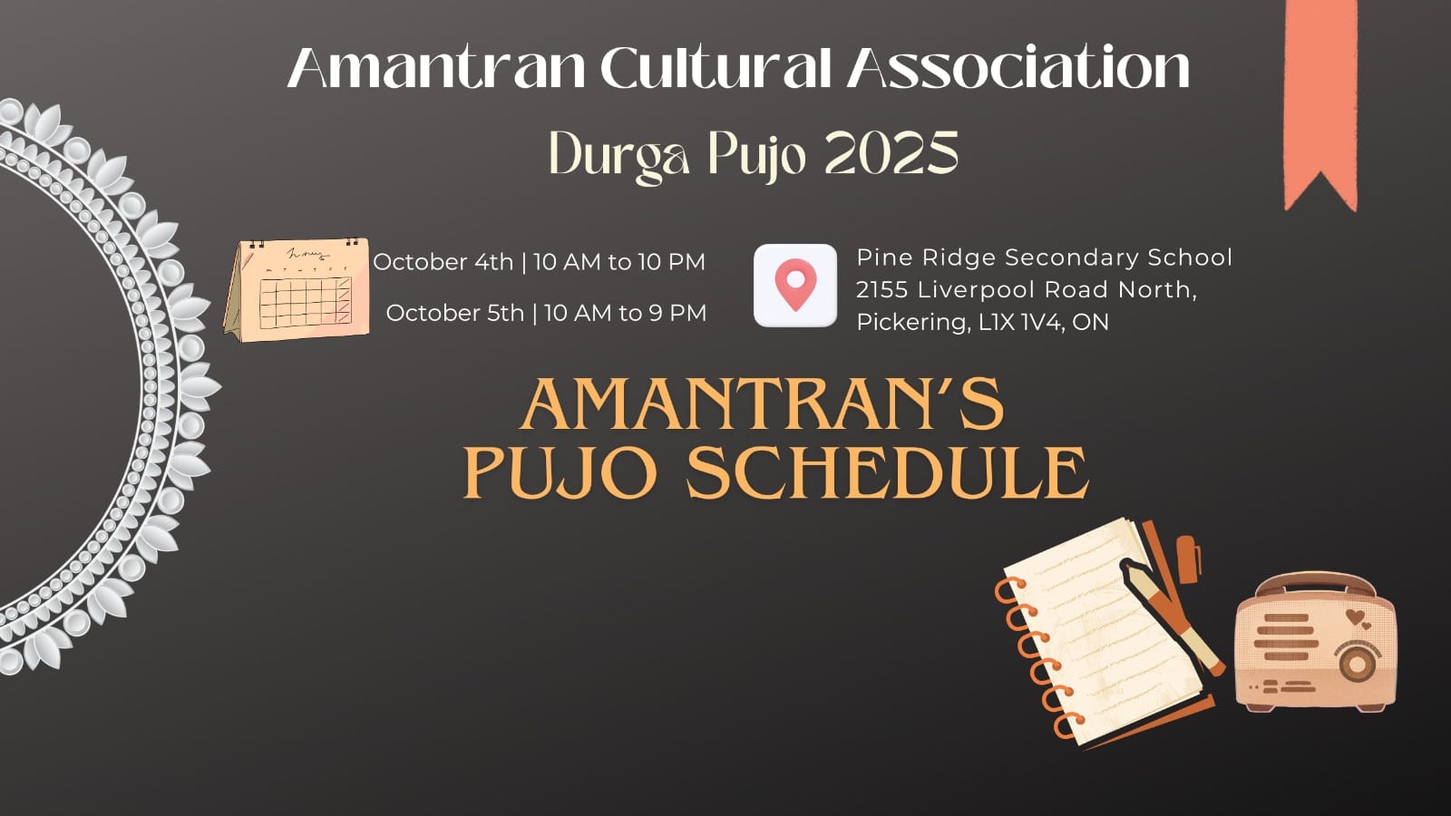 Durga Puja & Bhog Distribution Schedule - 2025